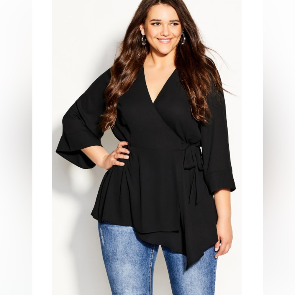 City Chic Shibara Vibes Black Top
